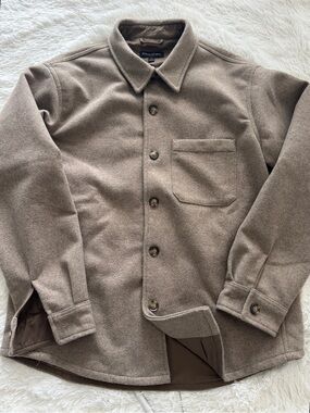 Banana Republic Men's Taupe Button-Front Shirt Jacket